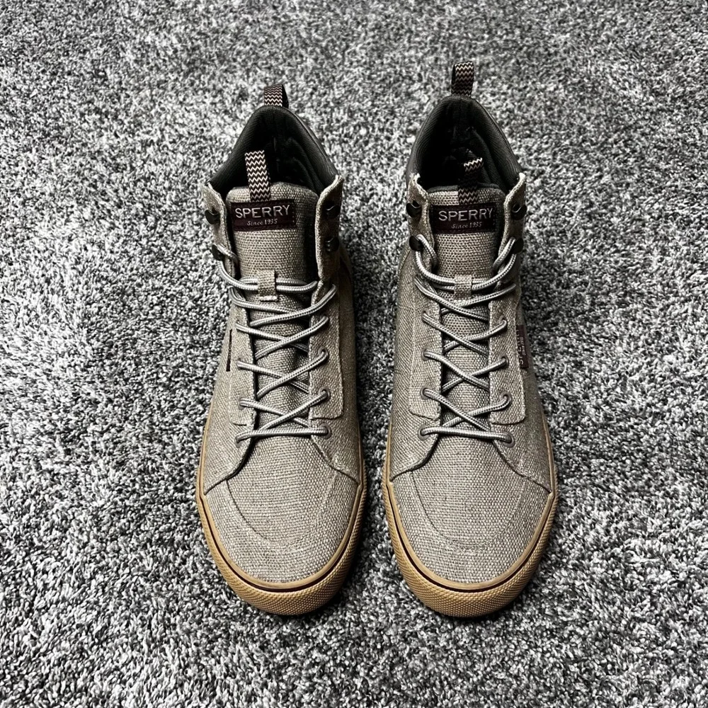 Sperry SeaCycled Striper II Baja High Top Sneakers Men's 11.5 Taupe NEW STS25248